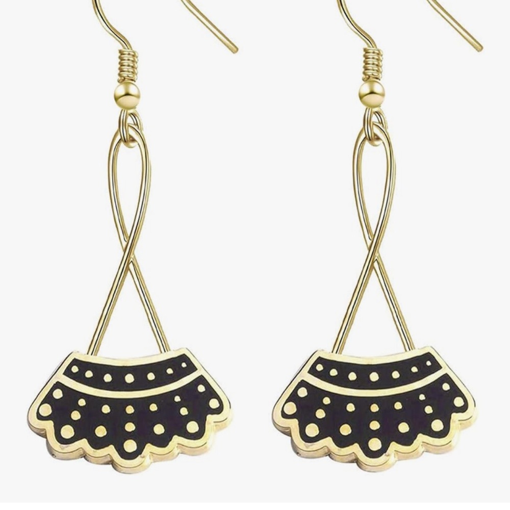 Ruth Bader Ginsburg goldTone Black Accent Drop Earrings - Women's Jewelry